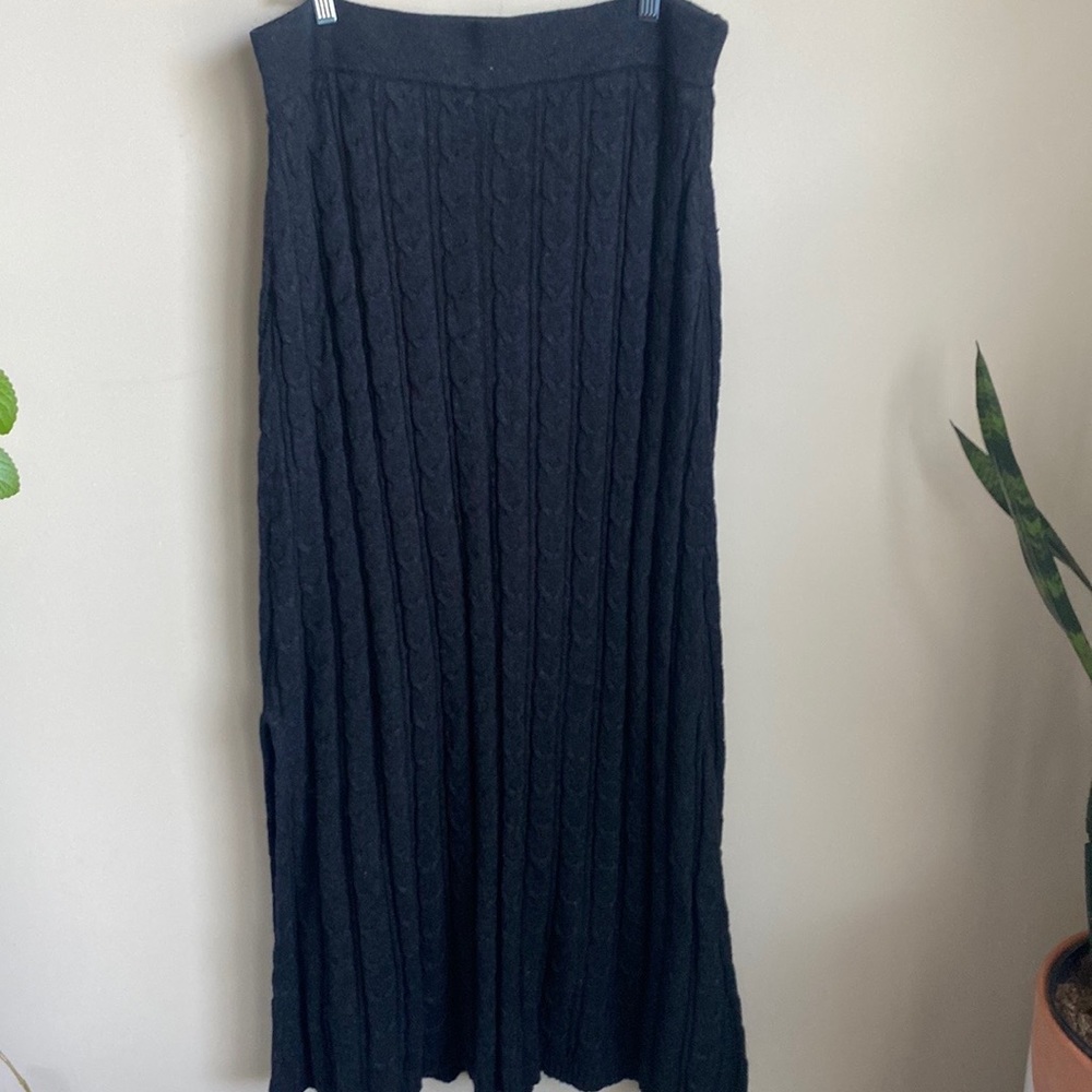 Soft Surroundings Pleated Sweater cable knor Maxi Skirt L XL